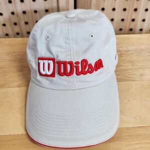 Wilson Baseball Cap Golf Hat Deep Red Advisory Staff Adjustable Beige